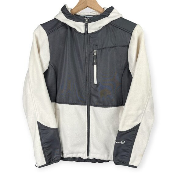 Free Country Women’s Medium Ivory Gray Hooded Fleece Softshell Jacket Outdoor - Picture 3 of 12